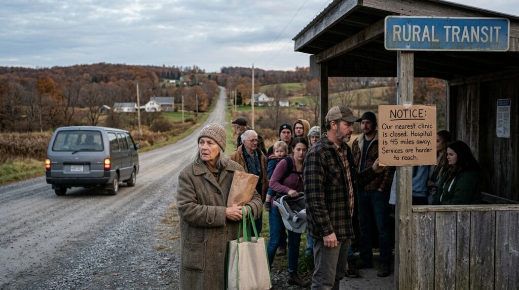 Small-town community facing longer travel for essential services